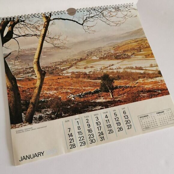 1979 British Heritage Calendar - Cozy Cottage Landscape England Britain Vintage - Picture 12 of 13